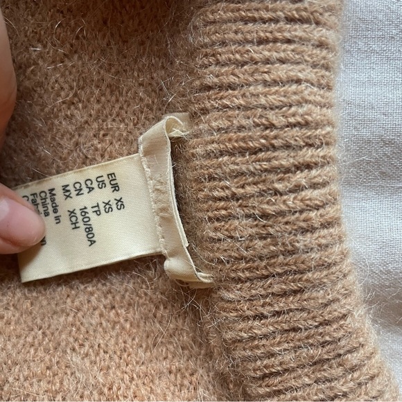 H&M Alpaca Luxe Tan Crew Neck Sweater Soft and Versatile - Picture 4 of 4